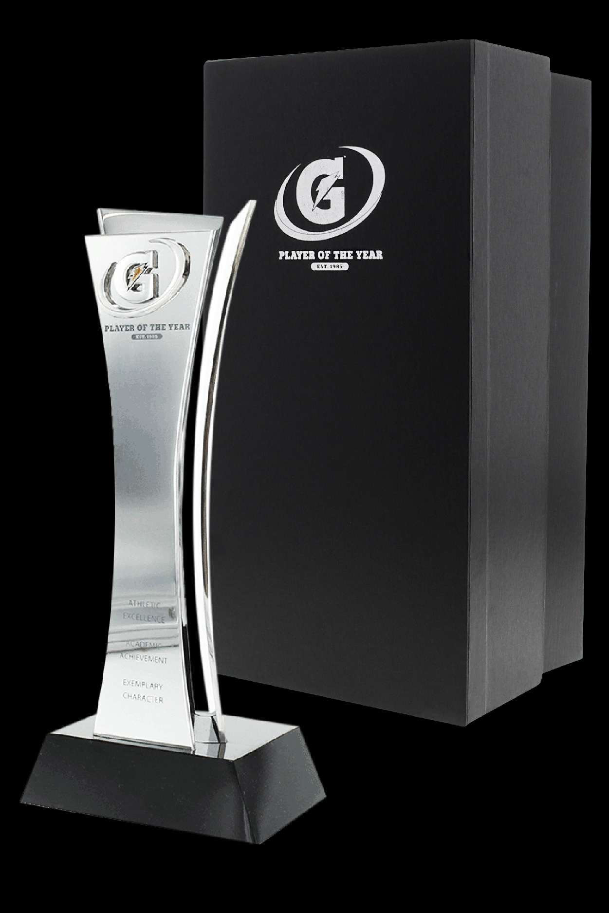 Gatorade Player of the Year trophy with custom award packaging